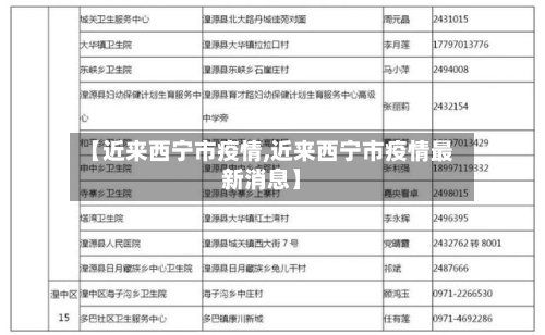 【近来西宁市疫情,近来西宁市疫情最新消息】-第2张图片