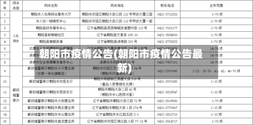 朝阳市疫情公告(朝阳市疫情公告最新)-第2张图片