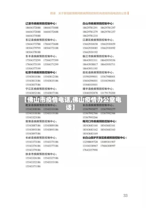 【佛山市疫情电话,佛山疫情办公室电话】-第1张图片