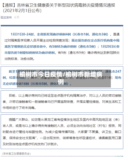 榆树市今日疫情/榆树市新增病例-第1张图片