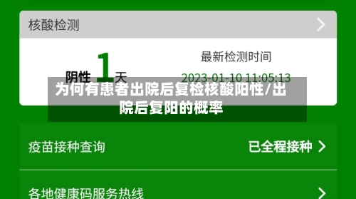 为何有患者出院后复检核酸阳性/出院后复阳的概率-第1张图片