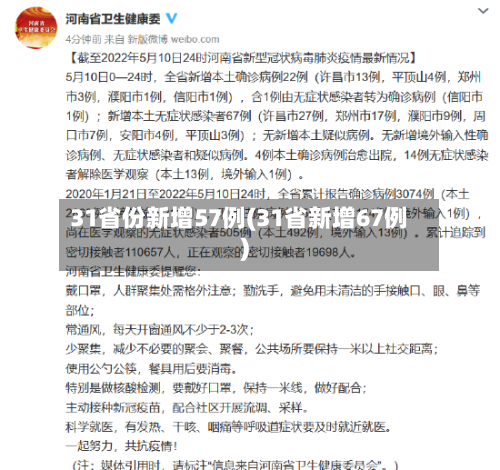 31省份新增57例(31省新增67例)-第2张图片