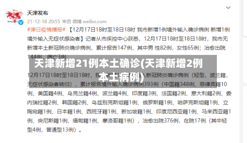 天津新增21例本土确诊(天津新增2例本土病例)-第1张图片