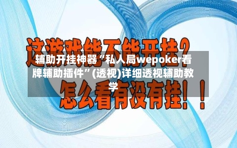 辅助开挂神器“私人局wepoker看牌辅助插件”(透视)详细透视辅助教学-第1张图片