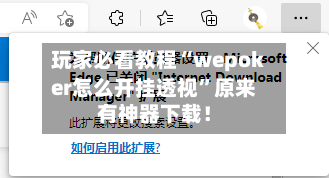 玩家必看教程“wepoker怎么开挂透视”原来有神器下载！-第2张图片
