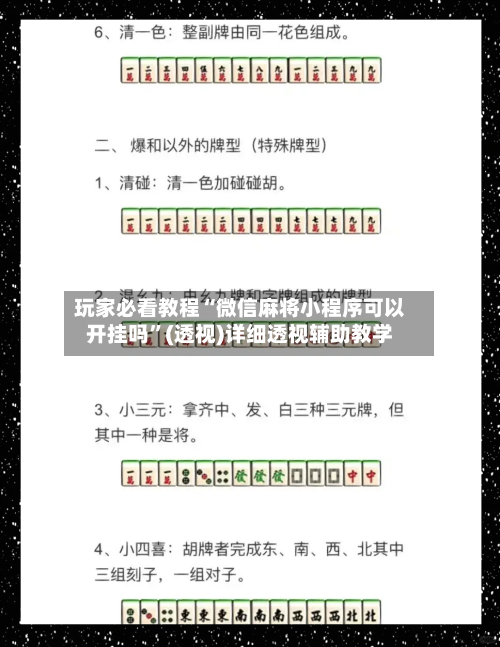 玩家必看教程“微信麻将小程序可以开挂吗”(透视)详细透视辅助教学-第1张图片