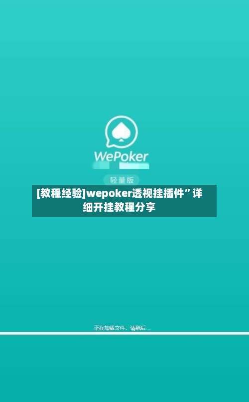 [教程经验]wepoker透视挂插件	”详细开挂教程分享-第2张图片