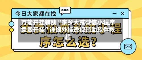 万能开挂辅助“家乡大贰微信小程序免费开挂”详细外挂透视辅助软件教程-第3张图片