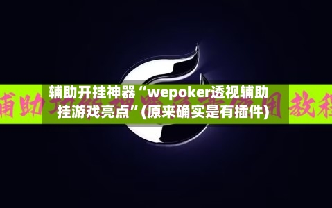 辅助开挂神器“wepoker透视辅助挂游戏亮点	”(原来确实是有插件)-第1张图片