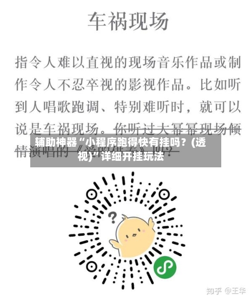 辅助神器“小程序跑得快有挂吗？(透视)”详细开挂玩法-第1张图片