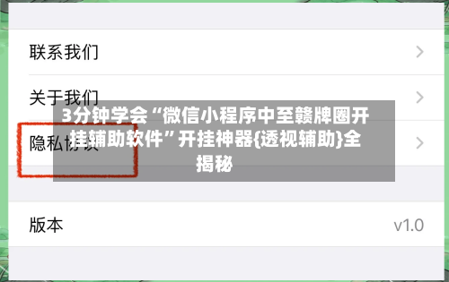 3分钟学会“微信小程序中至赣牌圈开挂辅助软件”开挂神器{透视辅助}全揭秘-第1张图片