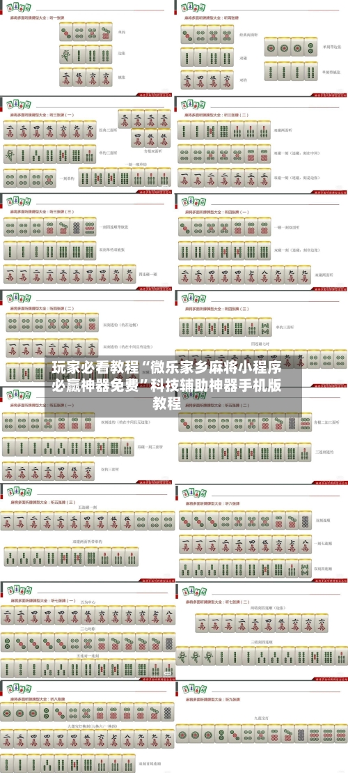 玩家必看教程“微乐家乡麻将小程序必赢神器免费”科技辅助神器手机版教程-第1张图片