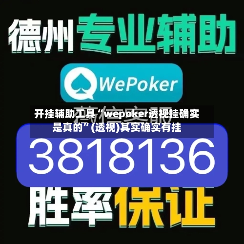 开挂辅助工具“wepoker透视挂确实是真的	”(透视)其实确实有挂-第1张图片