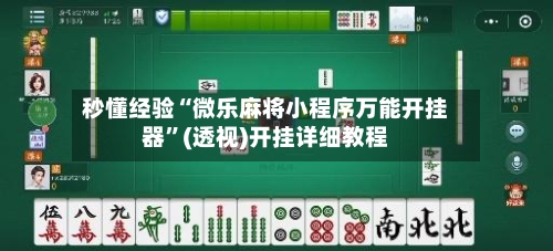秒懂经验“微乐麻将小程序万能开挂器	”(透视)开挂详细教程-第2张图片