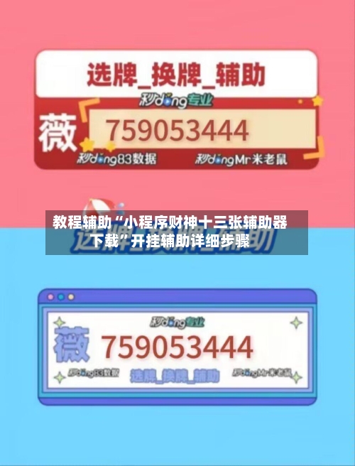 教程辅助“小程序财神十三张辅助器下载”开挂辅助详细步骤-第2张图片