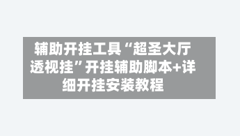 辅助开挂工具“超圣大厅透视挂	”开挂辅助脚本+详细开挂安装教程-第1张图片