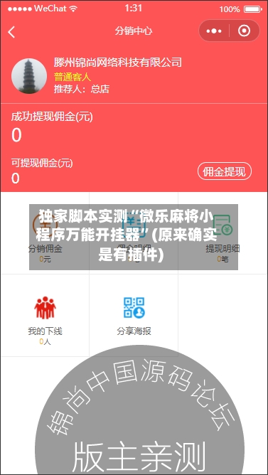 独家脚本实测“微乐麻将小程序万能开挂器”(原来确实是有插件)-第2张图片