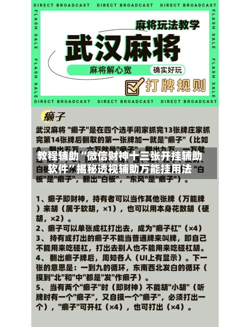 教程辅助“微信财神十三张开挂辅助软件”揭秘透视辅助万能挂用法-第1张图片