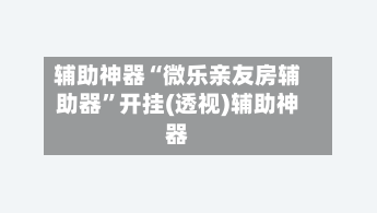 辅助神器“微乐亲友房辅助器”开挂(透视)辅助神器-第1张图片