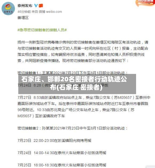 石家庄	、邯郸20名密接者行动轨迹公布(石家庄 密接者)-第1张图片