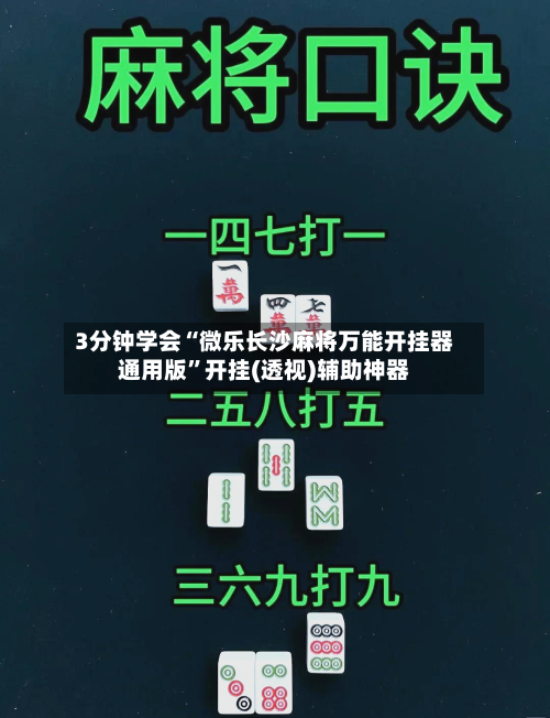 3分钟学会“微乐长沙麻将万能开挂器通用版	”开挂(透视)辅助神器-第2张图片