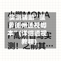 实测辅助”菠萝德州透视脚本	”(详细透视教程)-第2张图片