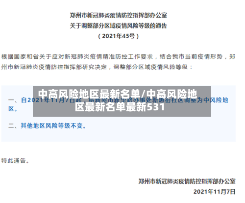 中高风险地区最新名单/中高风险地区最新名单最新531-第1张图片