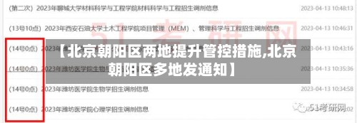 【北京朝阳区两地提升管控措施,北京朝阳区多地发通知】-第1张图片