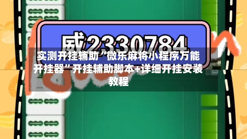 实测开挂辅助“微乐麻将小程序万能开挂器”开挂辅助脚本+详细开挂安装教程-第3张图片