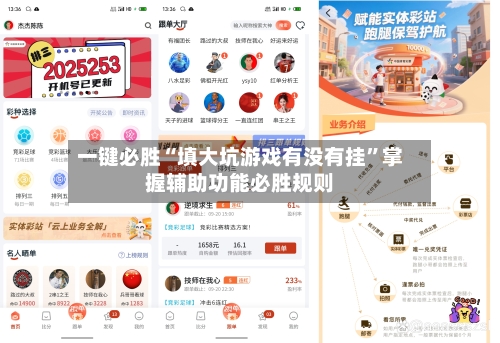 一键必胜“填大坑游戏有没有挂”掌握辅助功能必胜规则-第2张图片