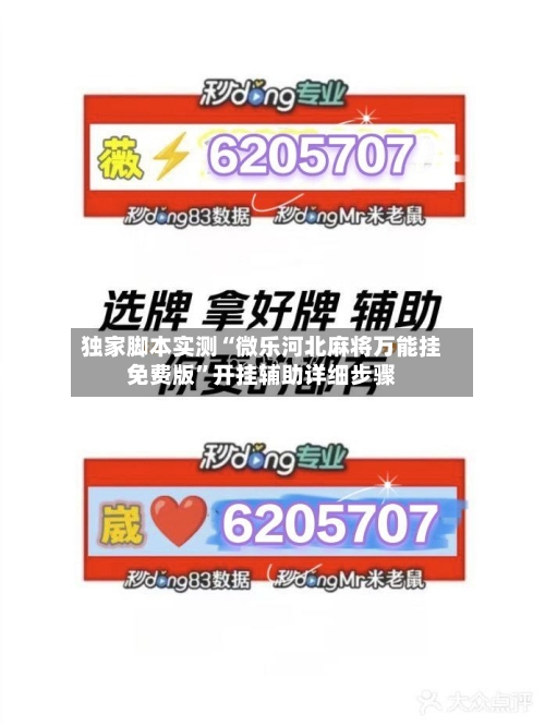 独家脚本实测“微乐河北麻将万能挂免费版”开挂辅助详细步骤-第1张图片