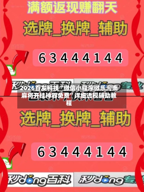 2026首发科技“微信小程序微乐河南麻将开挂神器免费”详细透视辅助教程-第3张图片