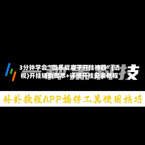 3分钟学会“微乐捉麻子开挂神器”(透视)开挂辅助脚本+详细开挂安装教程-第1张图片