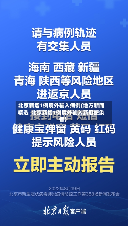 北京新增1例境外输入病例(地方新闻精选  北京新增1例境外输入新冠感染者)-第1张图片