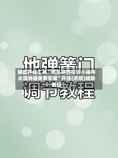 辅助开挂工具“微乐陕西挖坑小程序必赢神器免费安装”开挂(透视)辅助教程-第1张图片