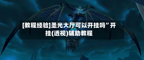 [教程经验]圣光大厅可以开挂吗	”开挂(透视)辅助教程-第1张图片