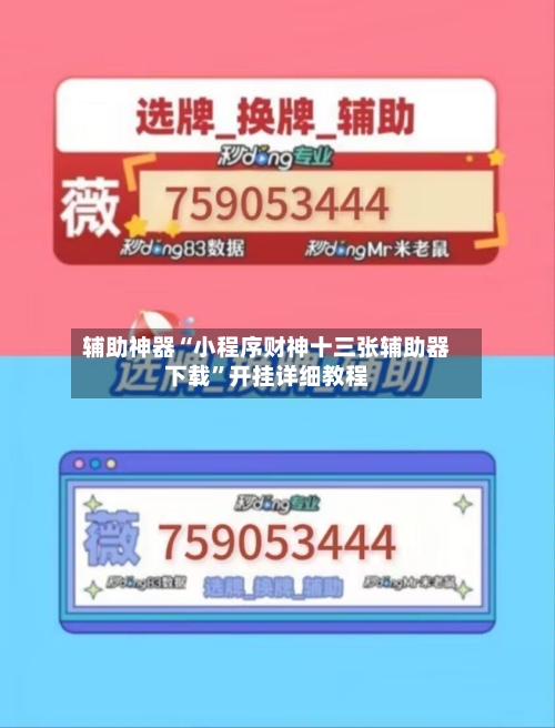 辅助神器“小程序财神十三张辅助器下载	”开挂详细教程-第1张图片