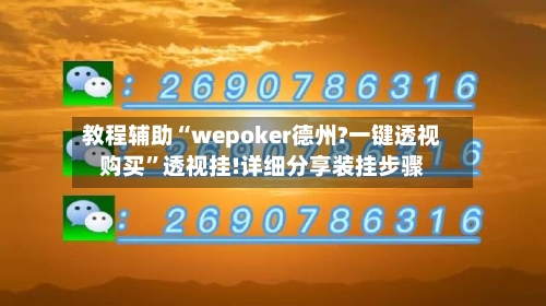 教程辅助“wepoker德州?一键透视购买”透视挂!详细分享装挂步骤-第3张图片