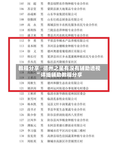 教程分享“德州之星有没有辅助透视”详细辅助教程分享-第1张图片