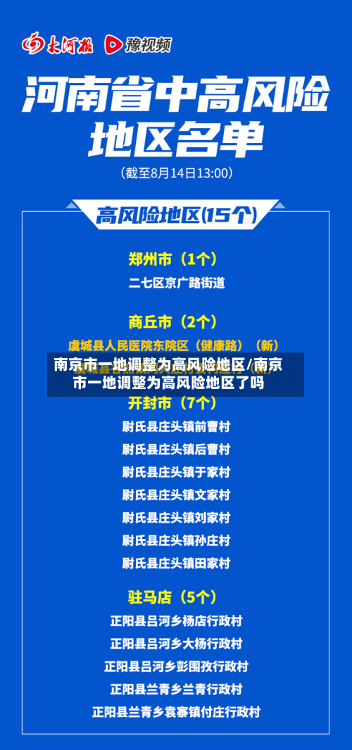 南京市一地调整为高风险地区/南京市一地调整为高风险地区了吗-第1张图片