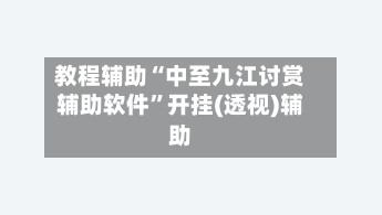 教程辅助“中至九江讨赏辅助软件”开挂(透视)辅助-第3张图片