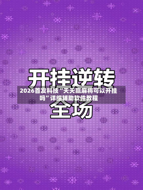 2026首发科技“天天赢麻将可以开挂吗”详细辅助软件教程-第3张图片