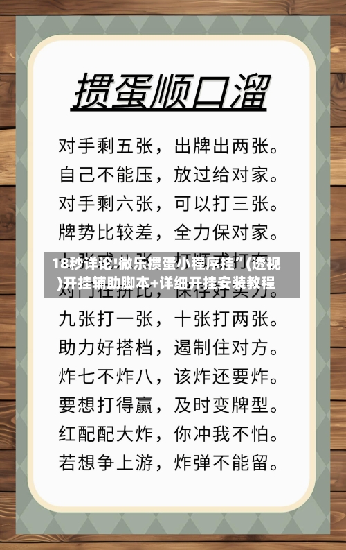 18秒详论!微乐掼蛋小程序挂”(透视)开挂辅助脚本+详细开挂安装教程-第3张图片