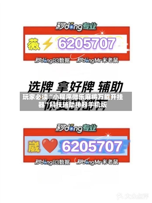 玩家必读“小程序微乐麻将万能开挂器	”科技辅助神器手机版-第2张图片