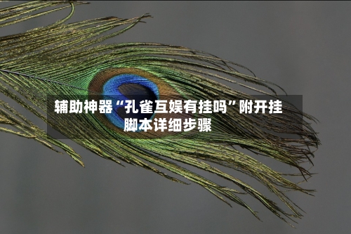 辅助神器“孔雀互娱有挂吗”附开挂脚本详细步骤-第2张图片