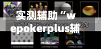 实测辅助“wepokerplus辅助透视插件	”开挂辅助脚本+详细开挂安装教程-第1张图片