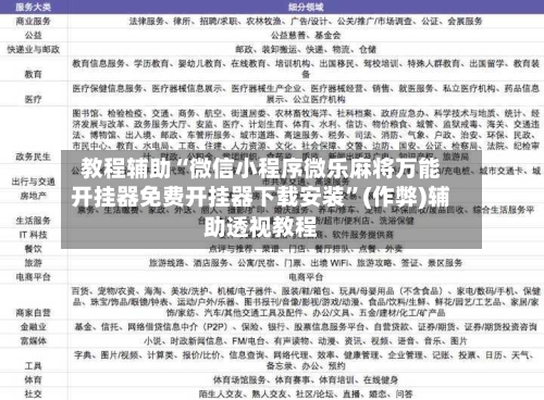 教程辅助“微信小程序微乐麻将万能开挂器免费开挂器下载安装”(作弊)辅助透视教程-第3张图片