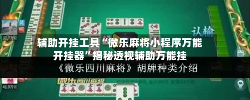 辅助开挂工具“微乐麻将小程序万能开挂器	”揭秘透视辅助万能挂-第1张图片
