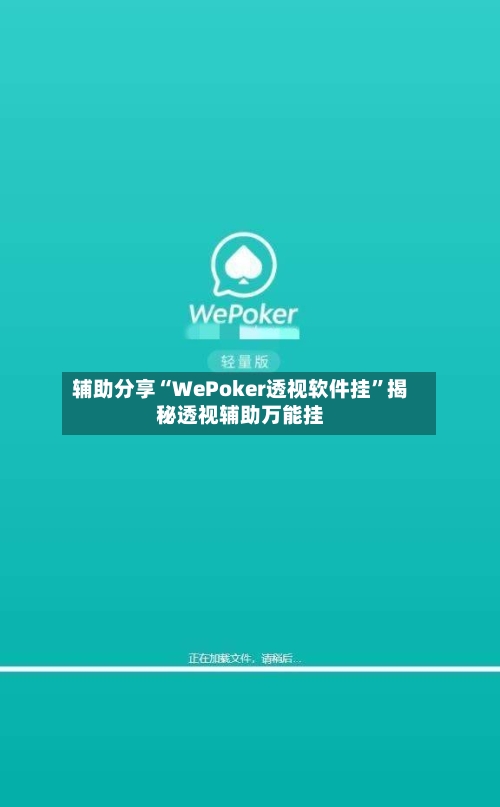 辅助分享“WePoker透视软件挂	”揭秘透视辅助万能挂-第1张图片