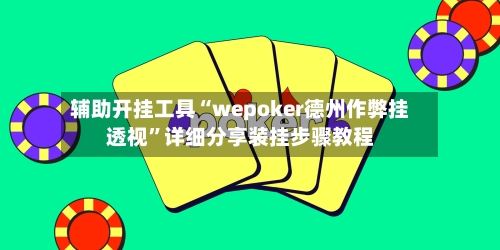 辅助开挂工具“wepoker德州作弊挂透视	”详细分享装挂步骤教程-第2张图片